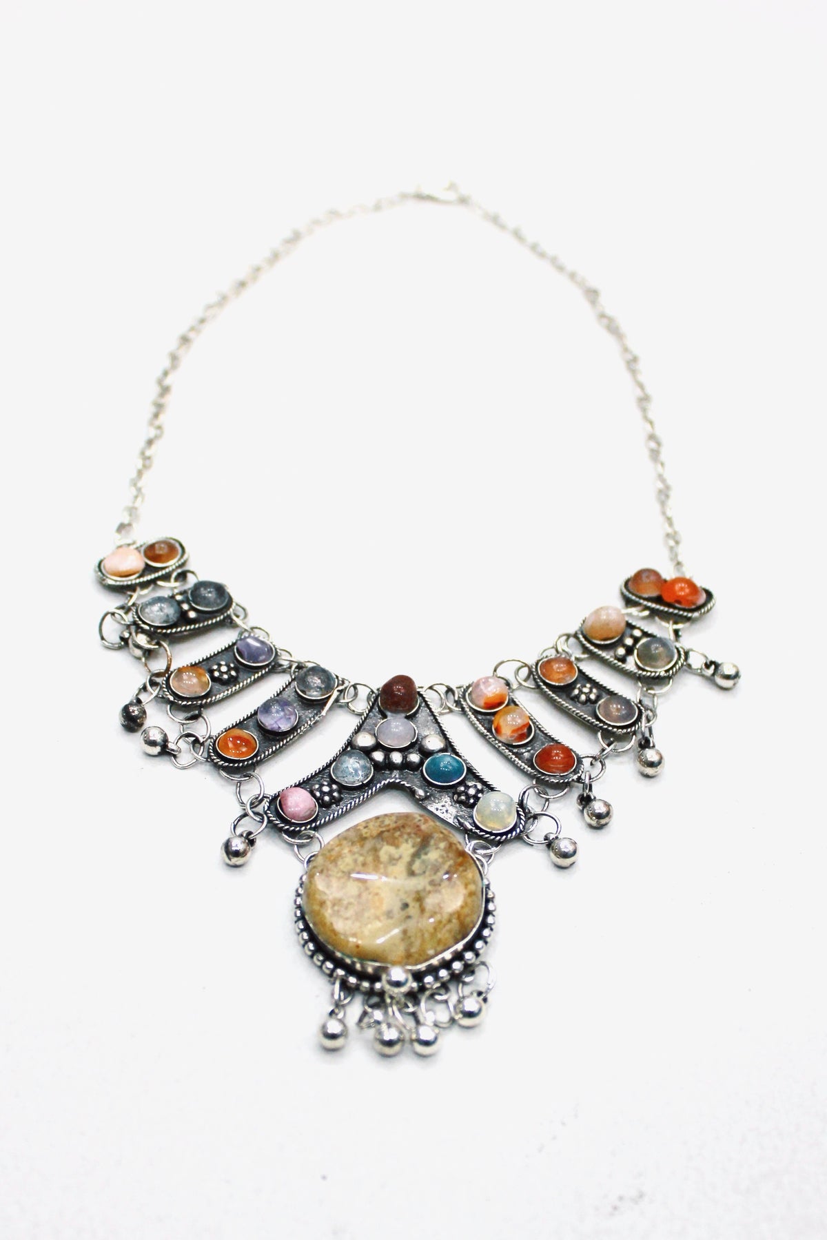 Yacamim Metal Necklace with Colorful Stones #431