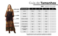 Yacamim Printed Black Flowy Long Dress with Puffy Long Sleeves