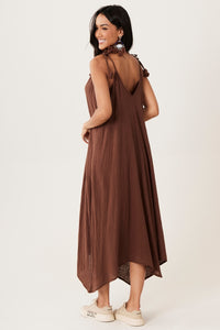 Yacamim C1 Marrakesh Brown 100% Cotton Gauze Long Dress