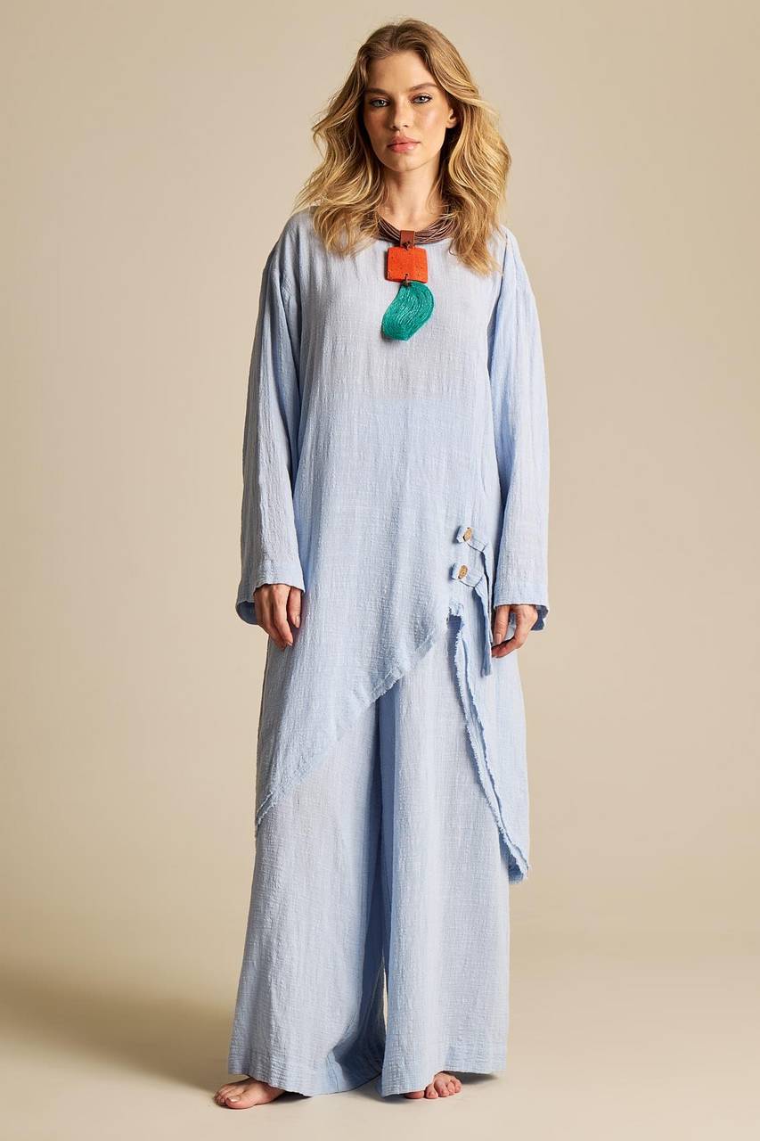 Yacamim Light Blue Palazzo Pants A30