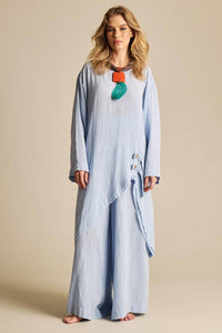 Yacamim Light Blue Palazzo Pants A30