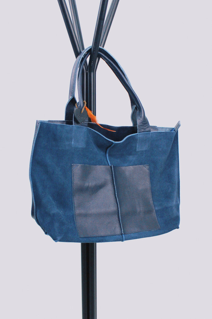 Yacamim Blue Leather Bag with Handles #465
