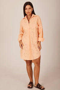 Classic Broderie Extended Chemise Light Orange Yacamim M5
