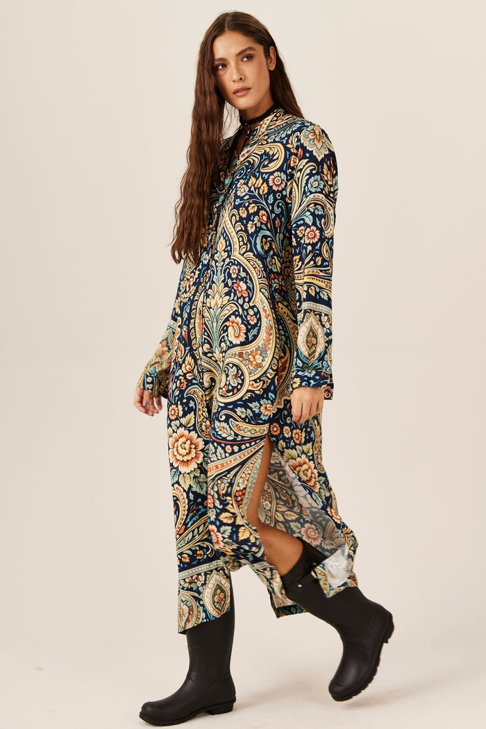 Yacamim Paisley Print Midi Shirt P1
