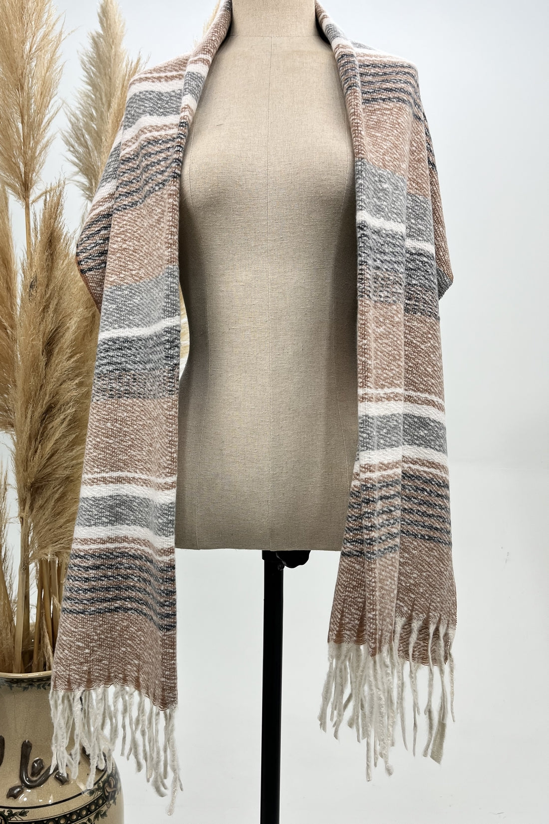 Yacamim Striped Beige Scarf #254
