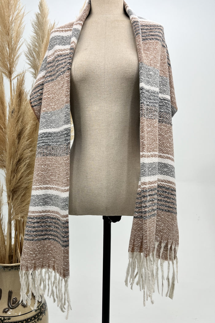 Yacamim Striped Beige Scarf #254