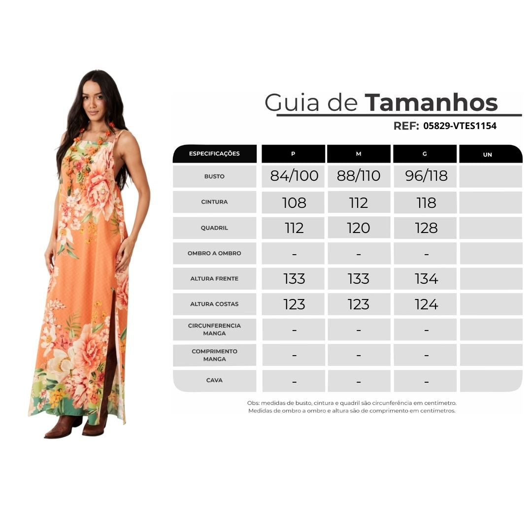 Yacamim D19 Orange Printed Long Dress with Adjustable Straps