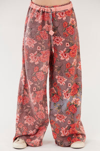 Yacamim R4 Paraty 100% Cotton Pink Printed Palazzo Pants