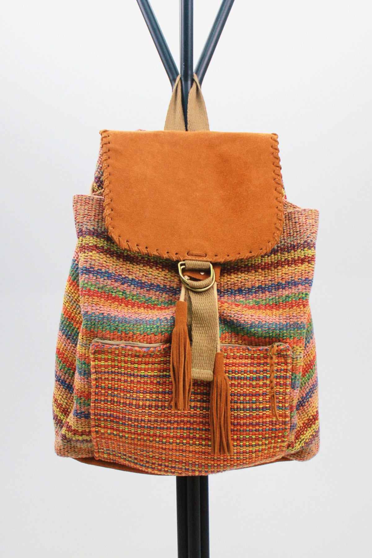 Large Loom Backpack Caramel Yacamim #463
