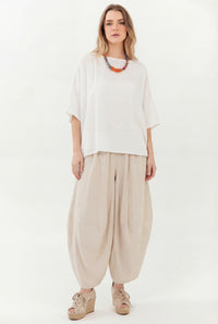 Yacamim H8 Beige Sarouel Trousers with Cut-Outs
