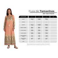 Vestido Longo Ciganinha Salmão Estampado Yacamim E15