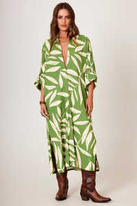 Yacamim Green Printed Midi Shirt P8