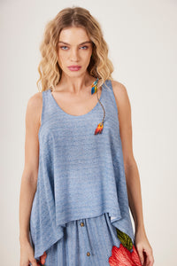 Yacamim Blue Mullet Tank Top A35