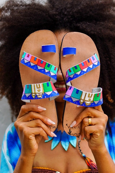 Arraial Leather Flat Sandal Bahêa Collection Yacamim #546