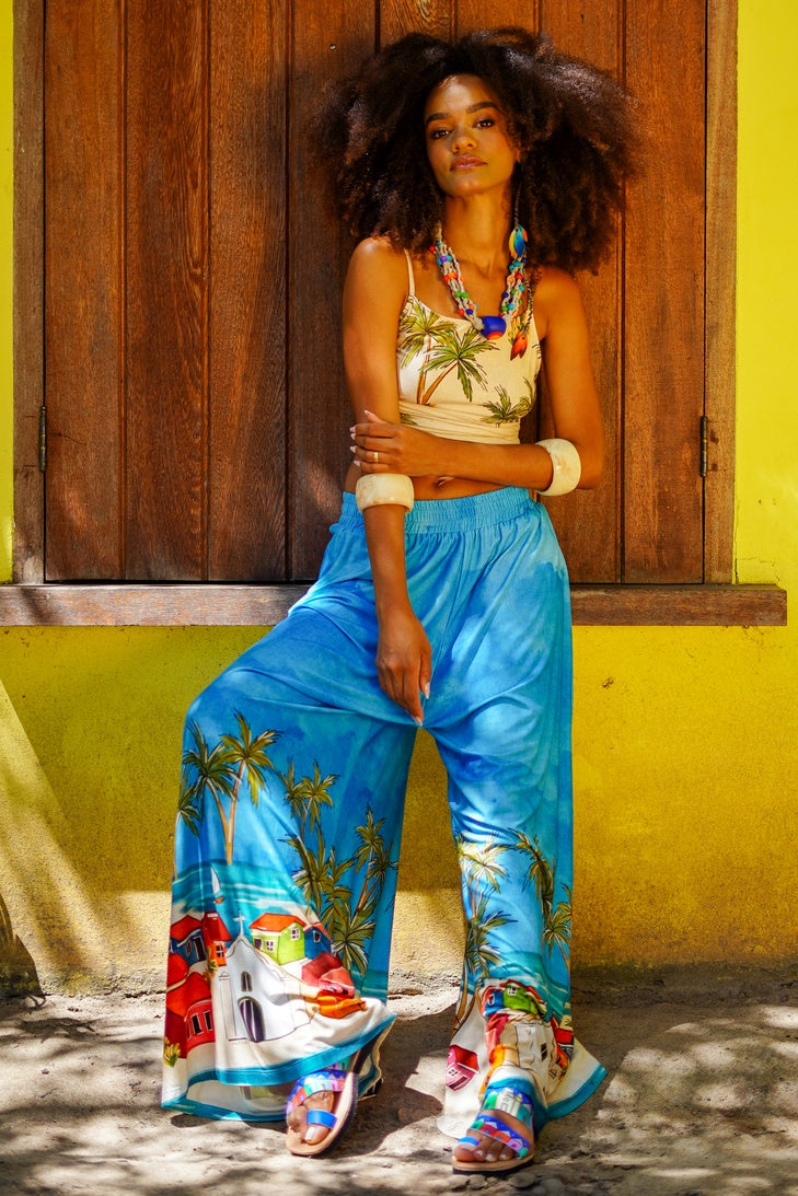 Yacamim Q10 Light Blue Baiana Palazzo Pants