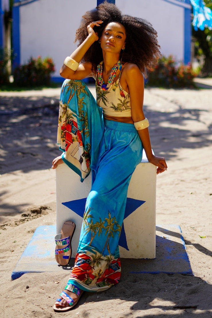 Yacamim Q10 Light Blue Baiana Palazzo Pants