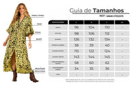 Yacamim C1 Printed Green Long Dress With 3/4 Wide Sleeves
