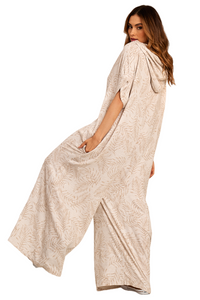 Yacamim Printed Beige Palazzo Jumpsuit