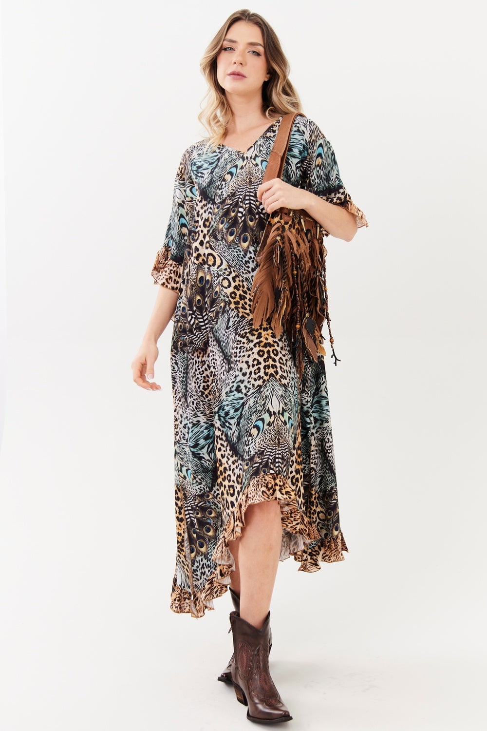 Yacamim Animal Print Midi Kaftan J10