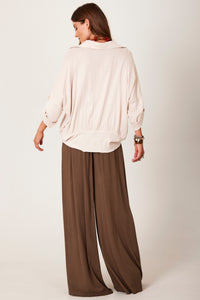 Yacamim I10 Moss Green Plain Palazzo Pants