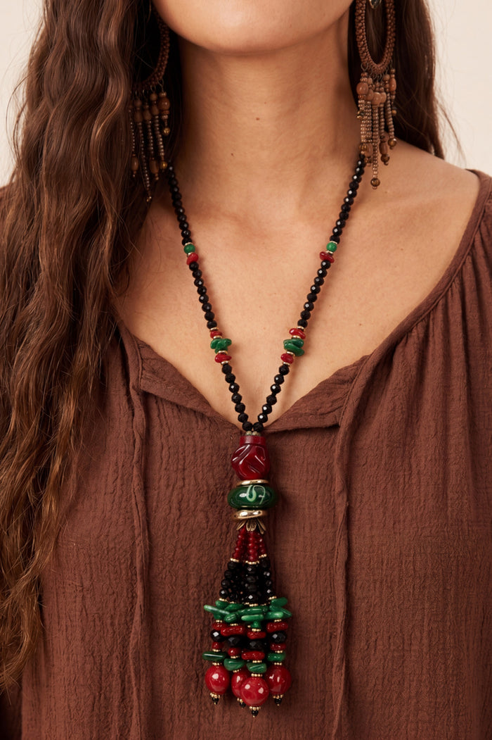 Handmade Yacamim Stone Pendant Necklace #1064