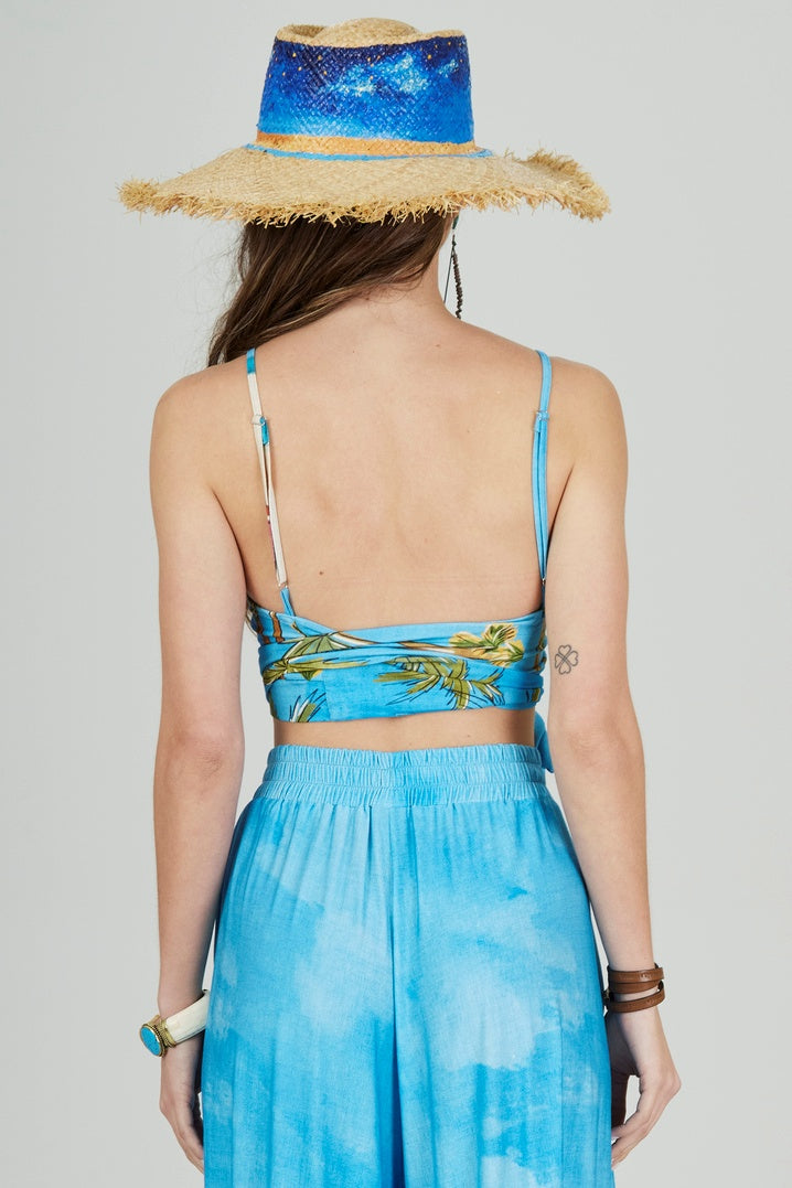 Light Blue Cropped Top Baiana Bahêa Collection Yacamim Q9