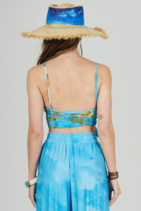 Light Blue Cropped Top Baiana Bahêa Collection Yacamim Q9