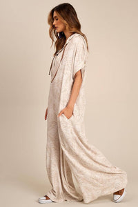 Yacamim Printed Beige Palazzo Jumpsuit