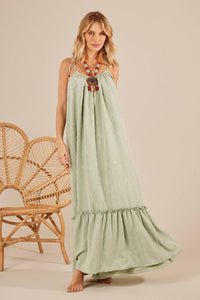 Yacamim C10 Rosé Textured Long Dress with Straps