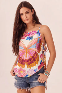 Pink Butterfly Yacamim Tie-Strap Tunic B5