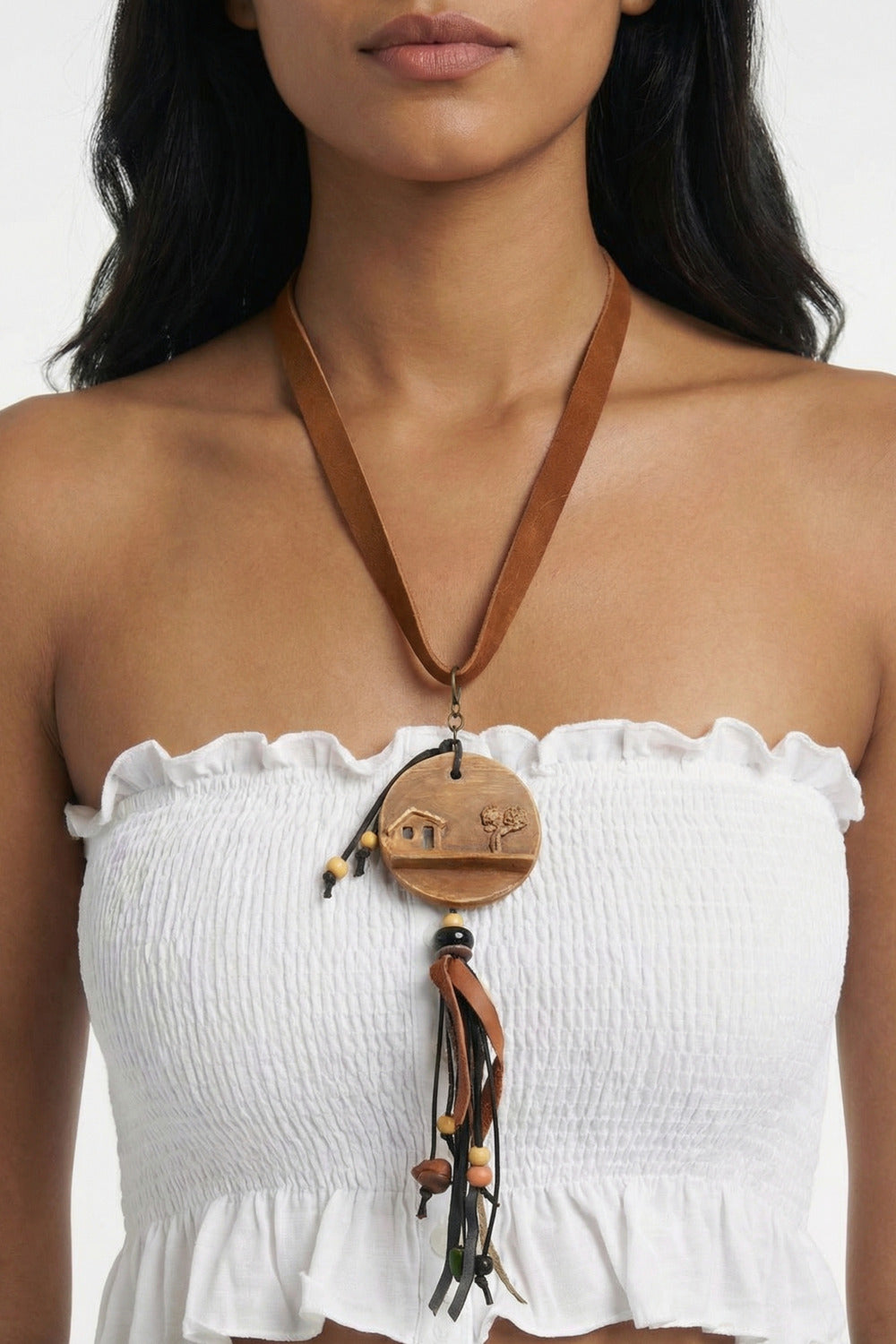 Handmade Yacamim Ceramic Necklace #821