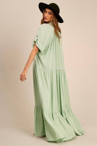 Yacamim Mint Green Long Shirtdress