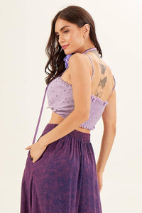 Yacamim F11 Lilac Guipure Band Top