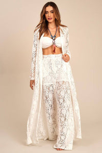 Yacamim A7 White Lace Flare Pants