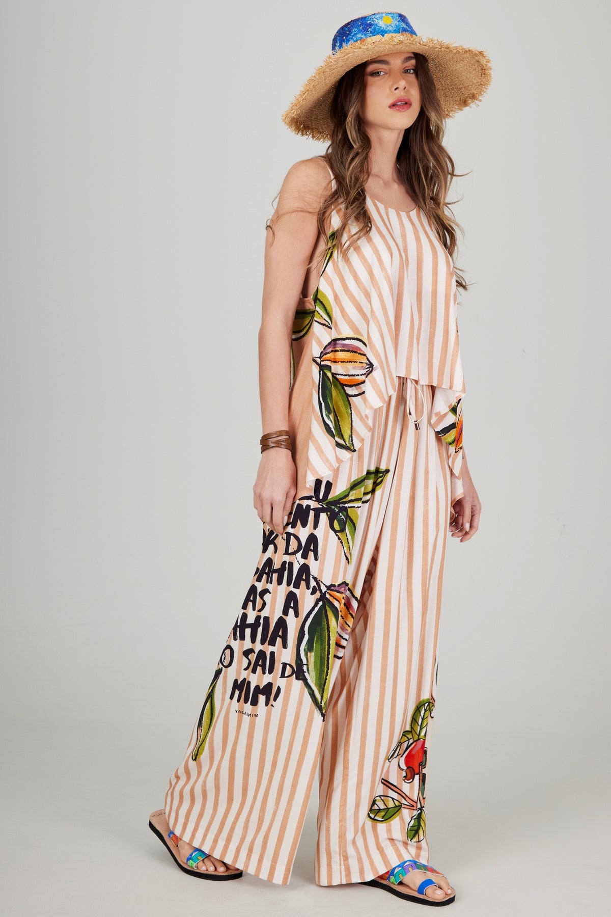 Cacao Palazzo Pants Bahêa Collection Yacamim Q9