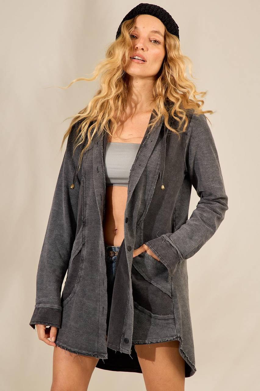 Yacamim Graphite Long Hoodie