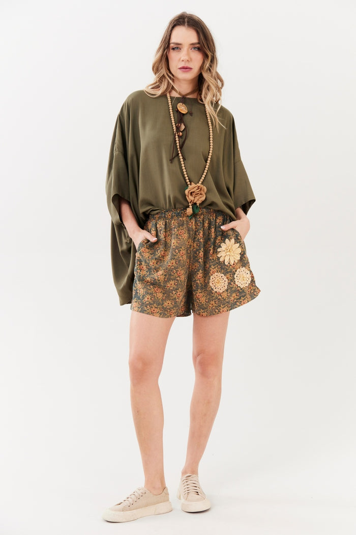 Yacamim B31 Loose Moss Green Tunic