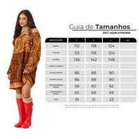 Vestido Curto Ciganinha Patchwork Marrom Claro Yacamim C11