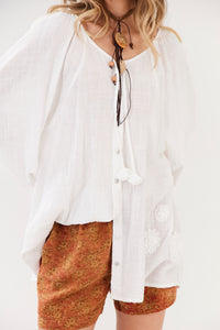 Yacamim A22 White 100% Cotton Gauze Marrakesh Shirt