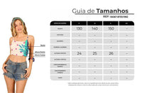 Cropped De Alças Com Amarração Nas Costas Bege Estampado Yacamim F8