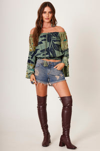 Yacamim Green Gypsy Patchwork Blouse B6