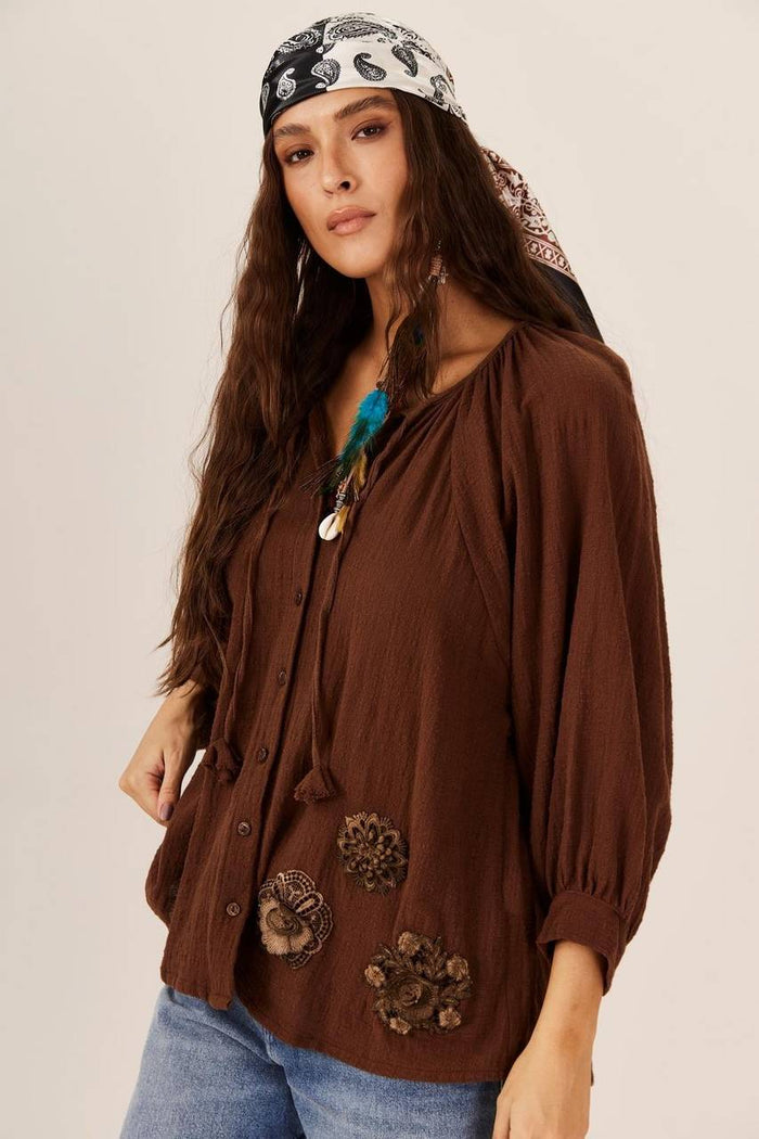 Yacamim Brown Marrakesh Gauze Shirt A19