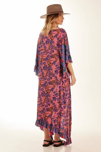 Pink Patchwork Yacamim Loose Kaftan with Points