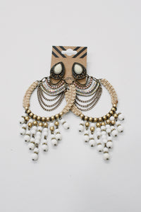 Handmade Bead Earring Beige Yacamim #685