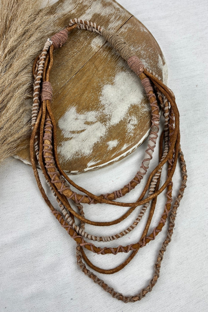 Handmade Brown Rope Necklace Yacamim #107
