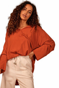 Yacamim Beige Pants with Pockets and Shirred Cuffs