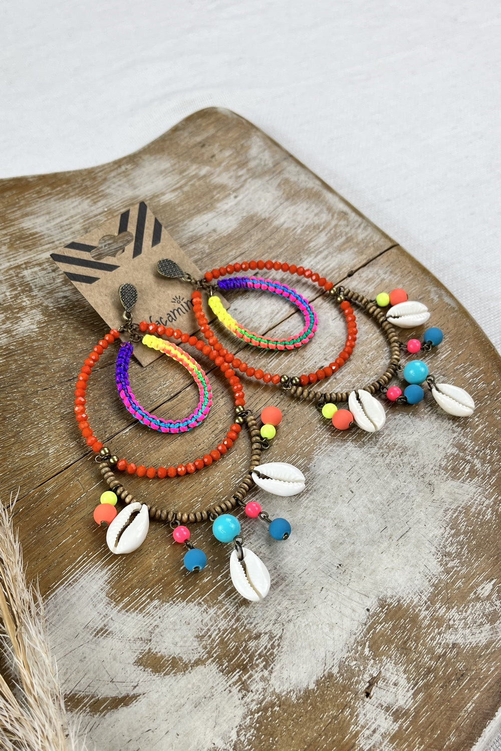 Colorful Yacamim Macrame Beaded Earrings #92