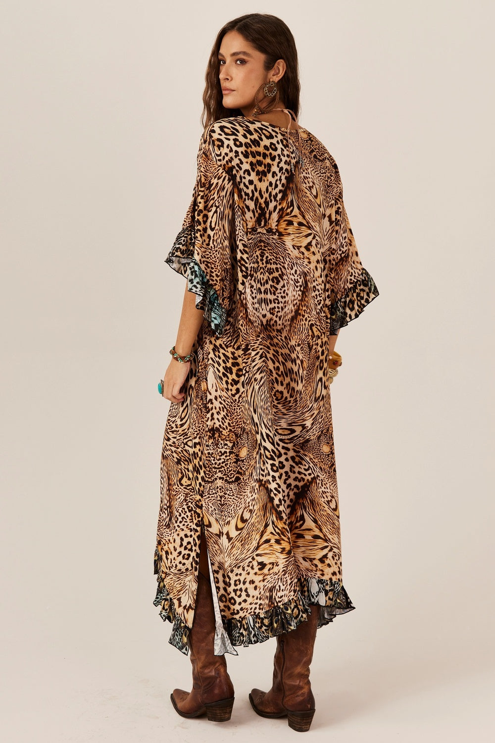 Yacamim J5 Kaftan Loose Leopard Animal Print
