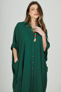Yacamim Dark Green Midi Shirt L1