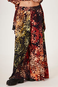 Calça Pantalona Estampa Digital De Batik Yacamim I8